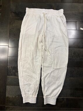 Cloth & Stone White Drawstring Jogger Pants Size Small